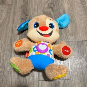 Fisher-Price Tan Plush Learning Puppy with Blue Accents
